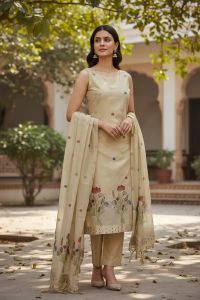Ladies Jamdani Cotton Silk Unstitched Suit Set