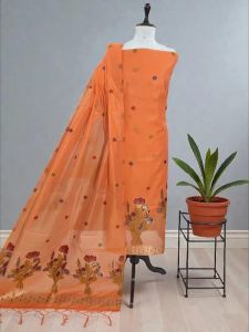 Ladies Jamdani Cotton Silk Unstitched Suit Set