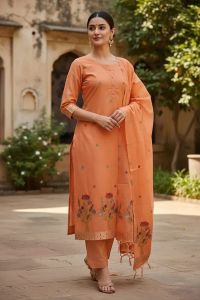 Ladies Jamdani Cotton Silk Unstitched Suit Set