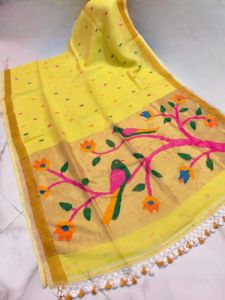 Ladies Linen Paithani Saree