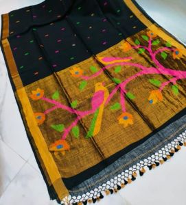 Ladies Linen Paithani Saree