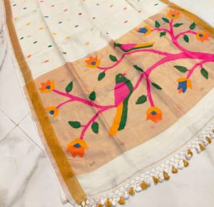 Ladies Linen Paithani Saree