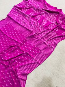 Ladies Modal Silk Bagru Hand Block Print Saree