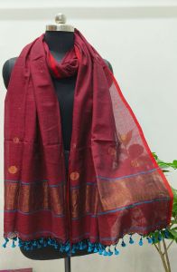Ladies Pure Cotton Needle Jamdani Handwoven Dupatta