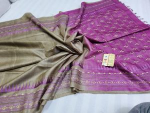 Ladies Pure Desi Tussar Embroidery Silk Saree