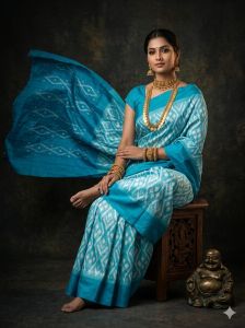 Ladies Pure Ikat Silk Designer Saree