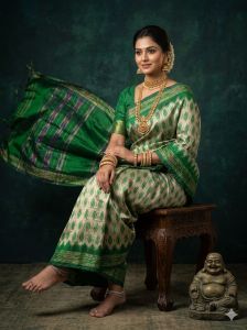 Ladies Pure Ikat Silk Designer Saree