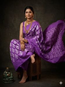 Ladies Pure Ikat Silk Designer Saree