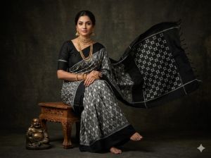 Ladies Pure Ikat Silk Designer Saree