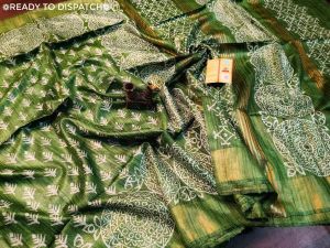 Ladies Pure Tussar Ghicha Printed Silk Saree