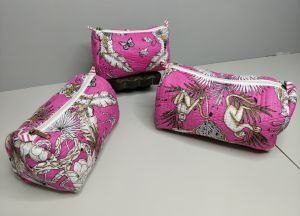 Ladies Quilted Printed Cotton Utility Pouch Set