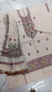 Ladies Traditional Madhubani Hand Painted Linen Suit