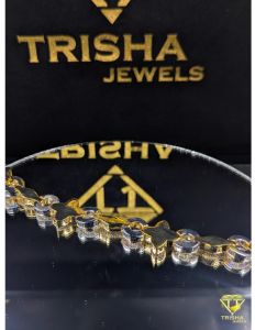 925 Sterling Silver Iced Out VVS Moissanite Diamond Men Hip Hop Dual Tone Bracelet