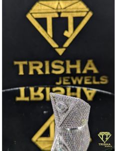 Mens Moissanite Diamonds 925 Sterling Silver Triangle Iced out Ring