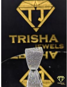 Mens Moissanite Diamonds 925 Sterling Silver Triangle Iced out Ring