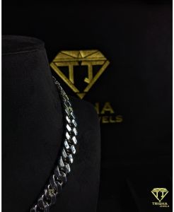 Mens 925 Sterling Silver VVS Moissanite Miami Cuban Link Diamond Chain