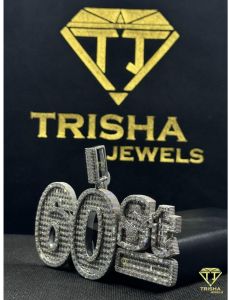 VVS Moissanite Diamond 925 Sterling Silver Micro Pave Statement Charm Pendant