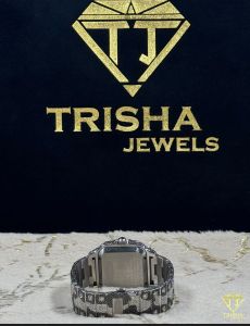 Blue Dial Moissanite Diamond Watch