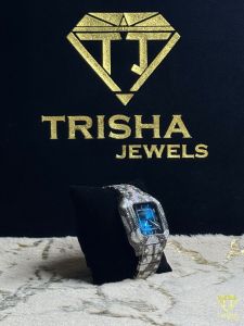 Blue Dial Moissanite Diamond Watch