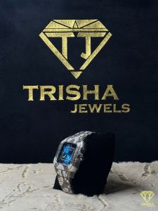 Blue Dial Moissanite Diamond Watch