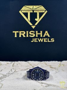 Luxury Blue Sapphire Style VVS Moissanite Diamond Watch