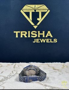 Luxury Blue Sapphire Style VVS Moissanite Diamond Watch