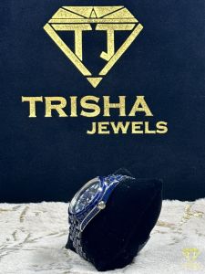 Luxury Blue Sapphire Style VVS Moissanite Diamond Watch