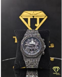 Luxury Black Octagon Bust Down Fully Flooded VVS Hip Hop Moissanite Diamond Watch