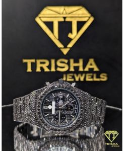 Luxury Black Octagon Bust Down Fully Flooded VVS Hip Hop Moissanite Diamond Watch