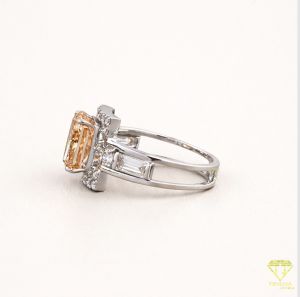 925 Sterling Silver Classic Radiant Cut Moissanite Diamond Ring