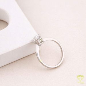 925 Sterling Silver Moissanite Diamond Women Classic Solitaire Ring