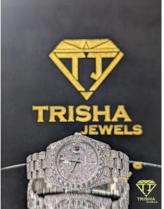 Custom Bust Down Silver Dial President Band Fully Flooded VVS Moissanite Diamond Watch