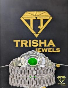 Custom Bust Down Silver Dial President Band Fully Flooded VVS Moissanite Diamond Watch