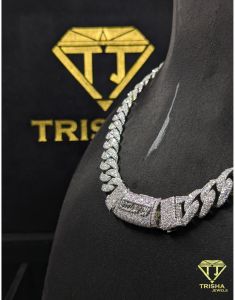 925 Sterling Silver VVS Moissanite Diamond No Motion Clasp Hip Hop Custom Cuban Link Chain