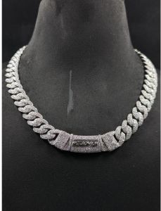 925 Sterling Silver VVS Moissanite Diamond No Motion Clasp Hip Hop Custom Cuban Link Chain
