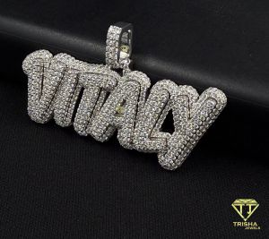 Iced out VVS Moissanite Diamonds 925 Sterling Silver Plated Hip Hop Pendant