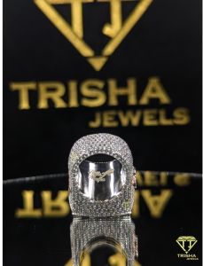 925 Sterling Silver VVS Hip Hop Iced out Moissanite Diamond Ring