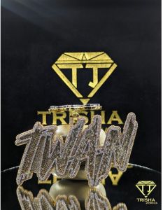 925 Sterling Silver Custom Twan Name Moissanite Diamond Hip Hop Statement Jewelry Pendant