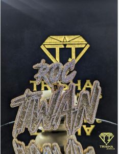 925 Sterling Silver Custom Twan Name Moissanite Diamond Hip Hop Statement Jewelry Pendant