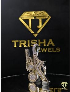 Custom Initial 925 Sterling Silver Moissanite Diamond Hip Hop Pendant