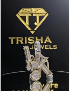 Custom Initial 925 Sterling Silver Moissanite Diamond Hip Hop Pendant