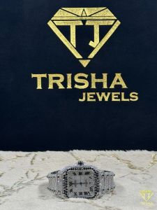 Custom VVS Bust Down Black White Moissanite Diamond Watch