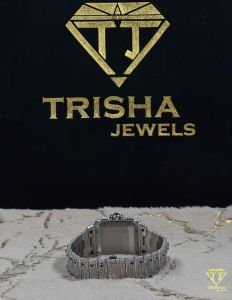 Custom VVS Bust Down Black White Moissanite Diamond Watch