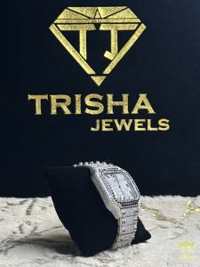 Custom VVS Bust Down Black White Moissanite Diamond Watch