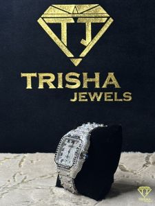 Custom VVS Bust Down Black White Moissanite Diamond Watch