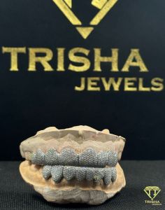 925 Sterling Silver Hip Hop Grillz VVS Moissanite Diamond Cut Fully Iced Custom Tooth Caps