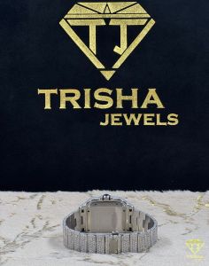 Custom VVS Moissanite Men Bust Down Roman Numeral Diamond Watch