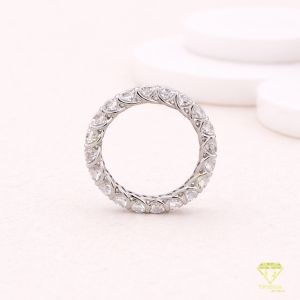 925 Sterling Silver VVS Moissanite Diamond Eternity Wedding Band Ring