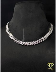 925 Sterling Silver Moissanite Diamond Hip Hop Designer Cuban Link Chain