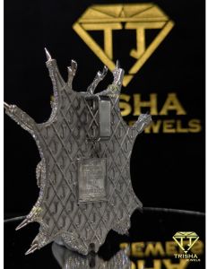 Designer Iced out VVS Moissanite Diamonds 925 Sterling Silver Devil Head Pendant